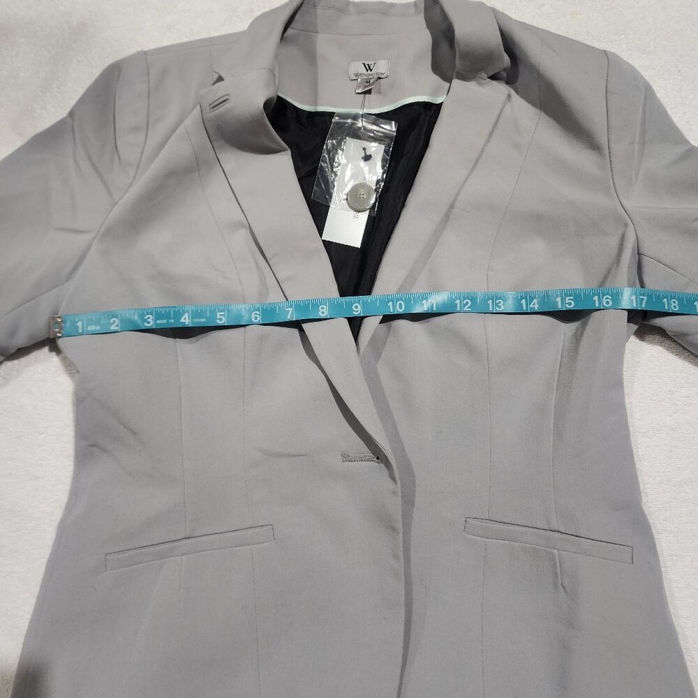 Worthington Blazer Grey One Button Closure Fully Lined Size M - Picture 4 of 7